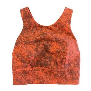 Lululemon Sports Bra Thick Band Scoop Neck, Orange Acid Wash, Women's Size 2